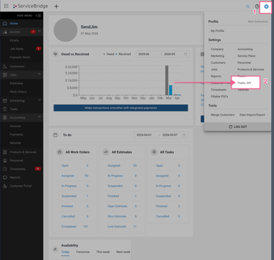 ServiceBridge API Navigation