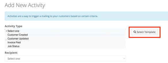 ServiceBridge Select a Template